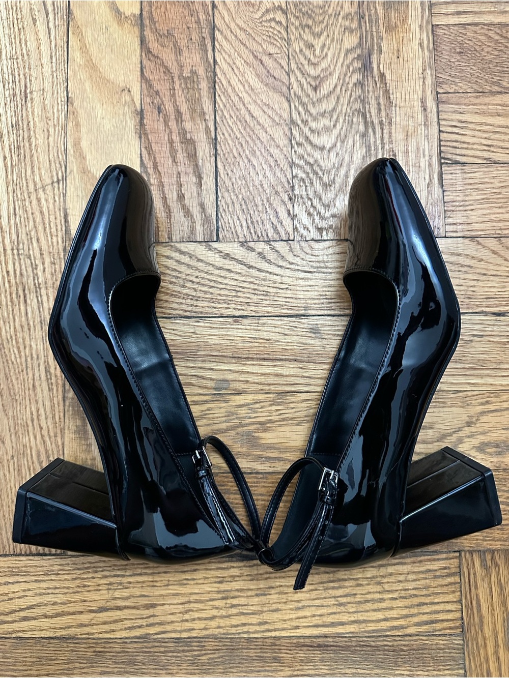 Mango Patent Leather High-Heeled Shoes With Ankle Straps - Picture 4 of 8